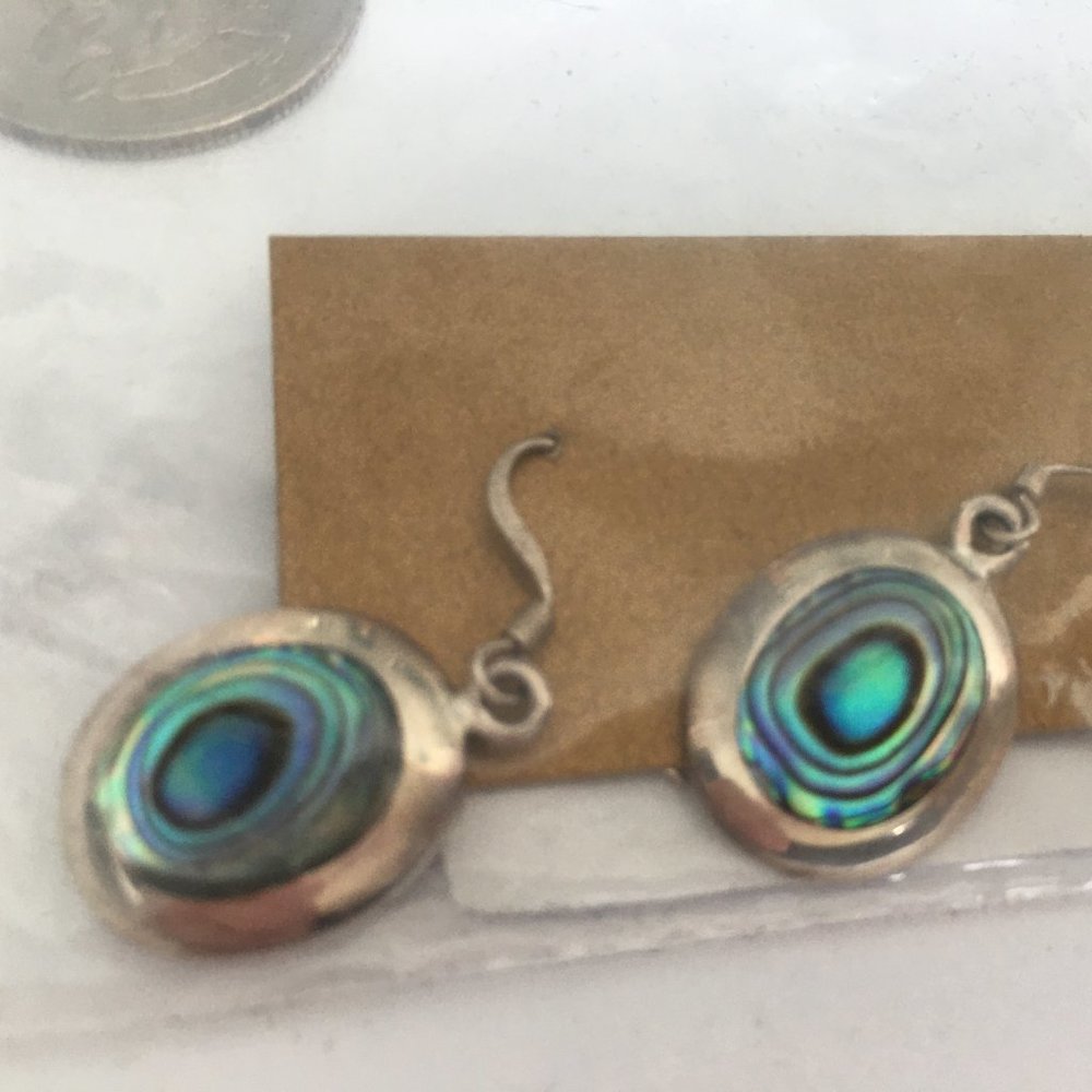 sterling silver earrings abalone shell NWT